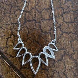 Elegant Silver Necklace Upside Down Teardrop
